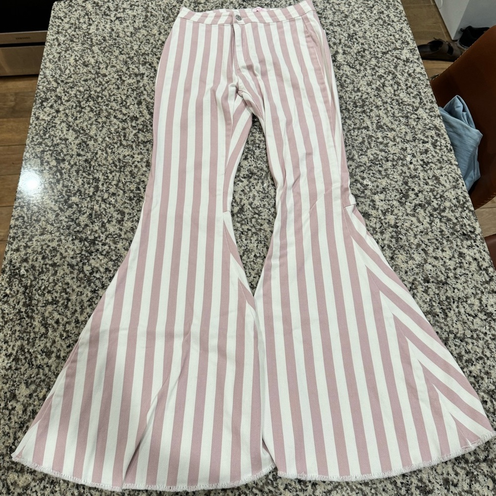 Pink Lily Flare Pants